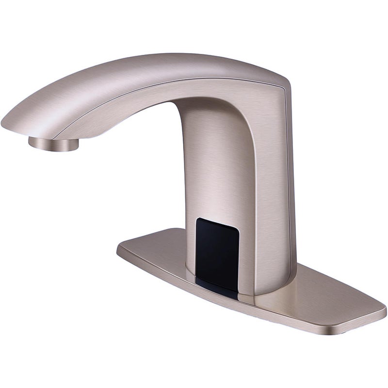 Luxice Sensor Automatic Touchless Bathroom Sink Faucet Hot & Cold Mixer Cover Plate Included Faucet, Brushed Nickel - Image 1